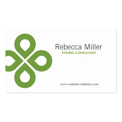 CLOVER DESIGN in LIME GREEN Business Card Templates