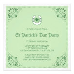 Clover horseshoe green St Patrick's day party Personalized Invitation