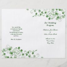 Clover Irish Wedding Program Flyers