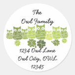 Clover Owls Round Sticker