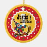 Clown Around 1st Birthday Ornament