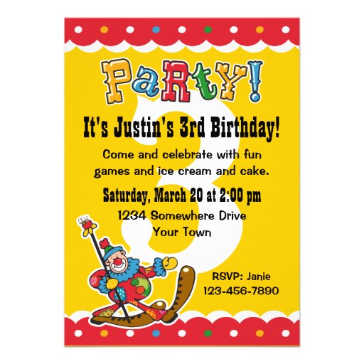 Clown Invitations