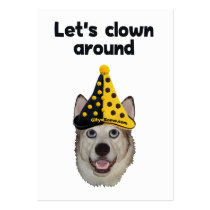 Clown Around Dog Business Card Template