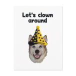 Clown Around Dog Postcards