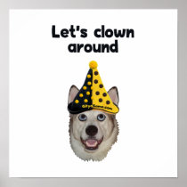 Clown Around Dog Print