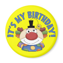 Clown Birthday Fridge Magnets