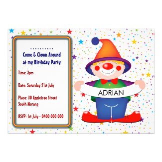 Clown Birthday Invitation