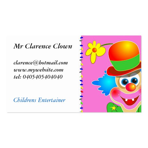 Clown Business Card Templates (front side)