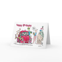 Clown Car Birthday Card by hot_art_studio Clown Car Birthday Card