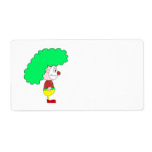 Clown Cartoon. Yellow, red and green. Custom Shipping Labels