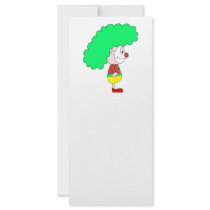 Clown Cartoon. Yellow, red and green. Rack Card Template