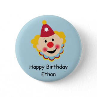 Clown Face Birthday Button button