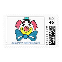 Clown face, Happy Birthday postage by beesplace Clown face, Happy Birthday postage