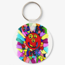 Clown Face Tiger Key Chain, Colorful keychains