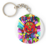 Clown Face Tiger Key Chain, Colorful