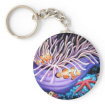 Clown Fish & Anemone Art Keychains