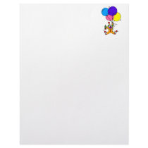 Clown floating under balloons personalized letterhead