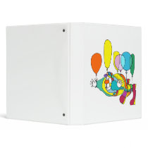 Clown flying by balloon vinyl binder