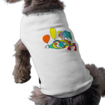 Clown flying by balloon dog tshirt