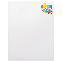 Clown flying by balloon letterhead