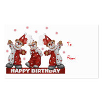 Clown Gift Tag Happy Birthday business cards by forbes1954 Clown Gift Tag Happy Birthday business cards