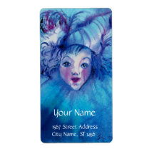 CLOWN IN BLUE PERSONALIZED SHIPPING LABELS