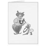 Clown in love with monkey in dress cards