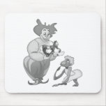 Clown in love with monkey in dress mousepads