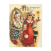 Clown in Mirror Halloween Tricks Postcard