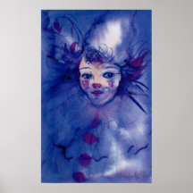 CLOWN IN PURPLE PRINT