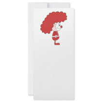 Clown in Red and White. Cartoon. Rack Card Design