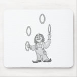 Clown juggling rings mousepads