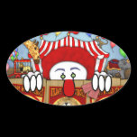 Clown Kilroy Oval Sticker stickers