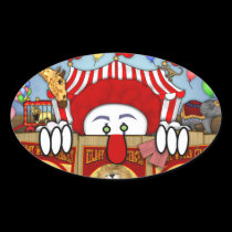 Clown Kilroy Oval Sticker
