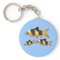 Clown loach family keychain