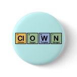 Clown made of Elements Pinback Button