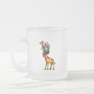 Clown on Colorful Giraffe mug