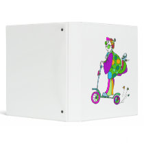 Clown on scooter vinyl binders
