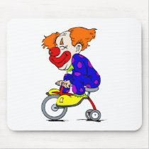 Clown on tricycle mousepads