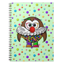clown owl spiral note books