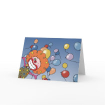 Clown party greeting card