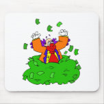 Clown Playing with Money Pile Mousepad