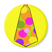 Clown Polkadot Gumball Tie Refrigerator Magnet