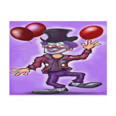 Clown Post Card by FunGraphix