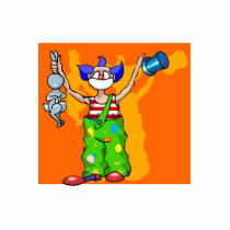 Clown pulls rabbit out of hat photo cut out