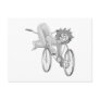 Clown riding bike backwards postcard