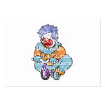 Clown riding large business card