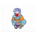 Clown riding postcard