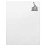 Clown riding suitcase gray letterhead design