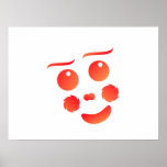 Clown shape face fun design print